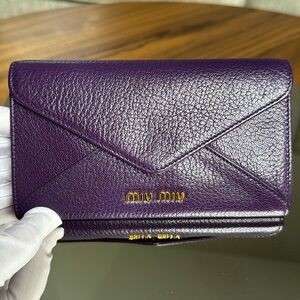 Miu Miu Wallet Purple w/Gold Hardware